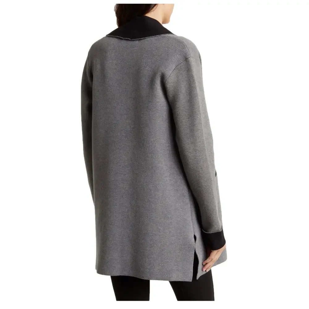 By Design 3X Open Emma Open Front Cardigan Charcoal Heather Grey Black NWT